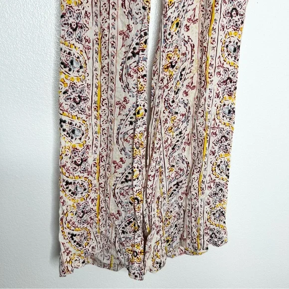 Billabong Womens Cream Floral Pull-On Flare Leg Stretch Pants Size S - Picture 4 of 9